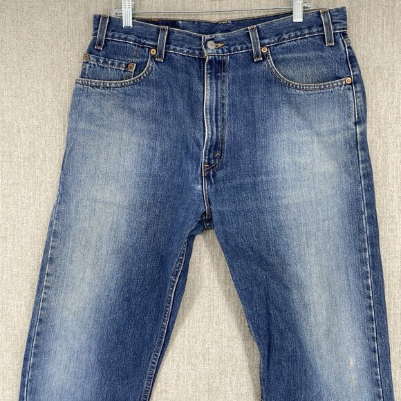 Vintage Levis 505‎ Jeans Mens 36X30 Tapered Straight Faded Made in USA Regular - Picture 4 of 15